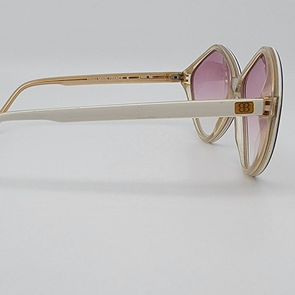 Balenciaga 2406 Black White Crystal Frame Pink Gradient Lens Sunglasses France - Picture 5 of 14